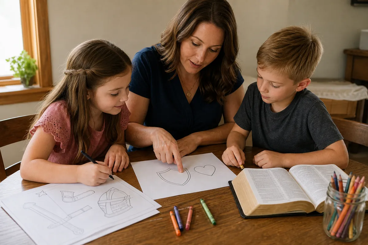 Illustration supporting How to Teach Kids the Armor of God (Without a Costume)