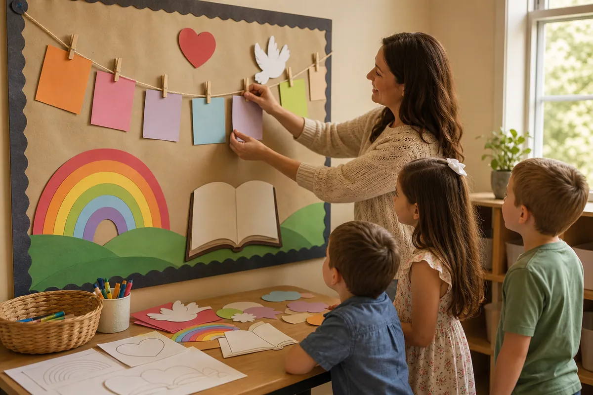 Illustration supporting How to Make a Kids Church Bulletin Board Kids Actually Read