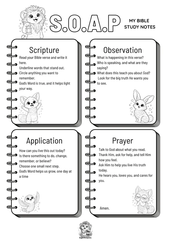 Guided SOAP Bible Study printable โ first page