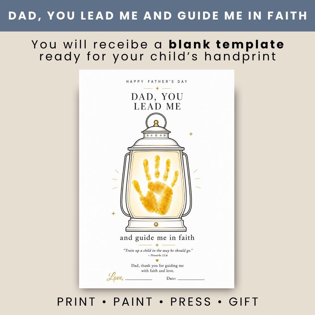 Father's Day Handprint Art Bundle, Christian Bible Verse Keepsake (Instant Download PDF) — Fathers Day Handprint Art Bundle 1