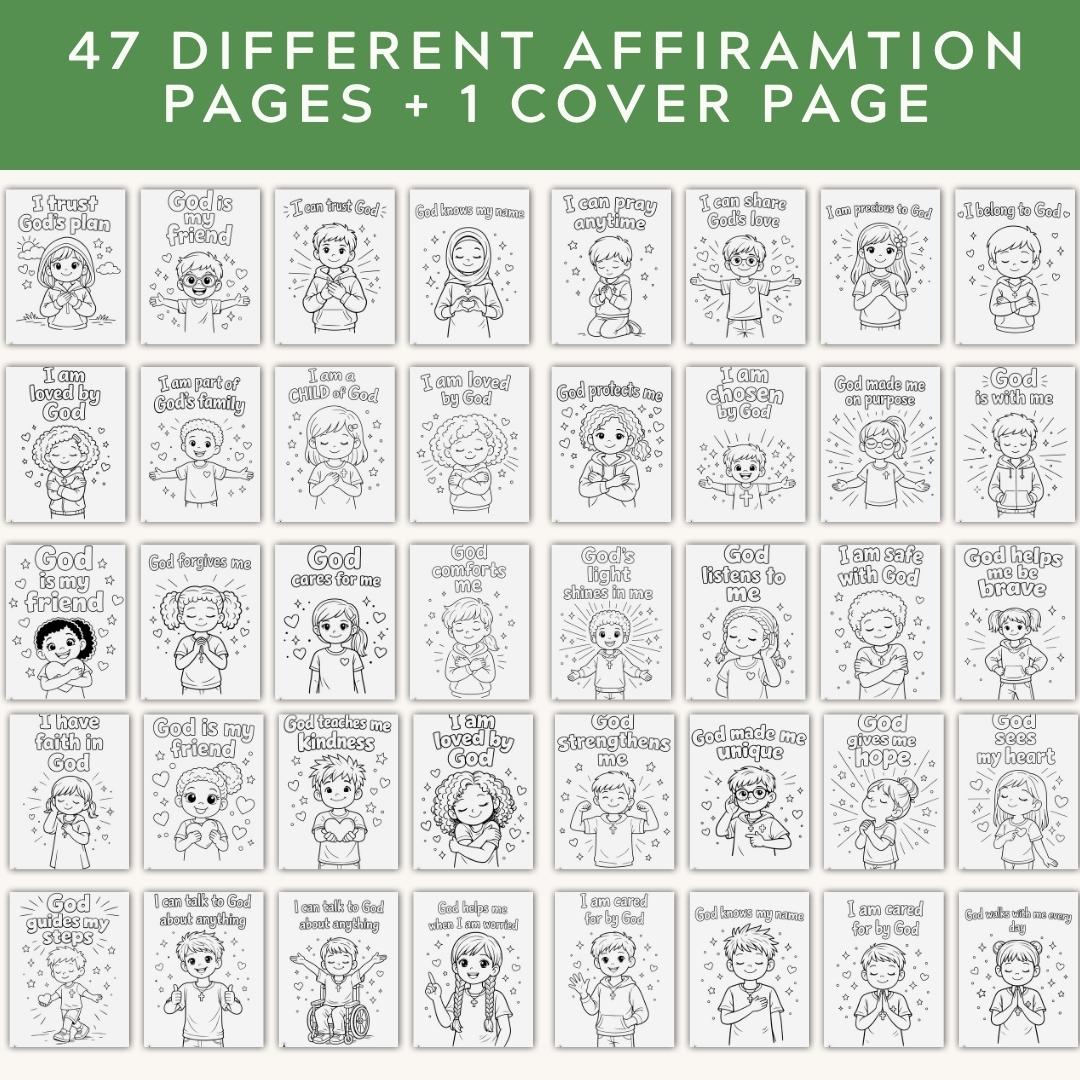 Bible Verse Affirmation Coloring Book for Kids | God Knows My Name (48 Pages) — Gospel Coloring For Kids Christian 1