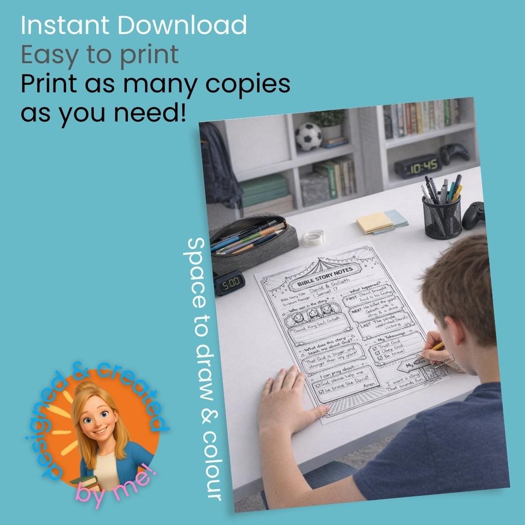 Kids Bible Story Notes Worksheet | Circus Themed Sermon Activity (Digital Download) — Kids Bible Story Notes Worksheet Circus 2