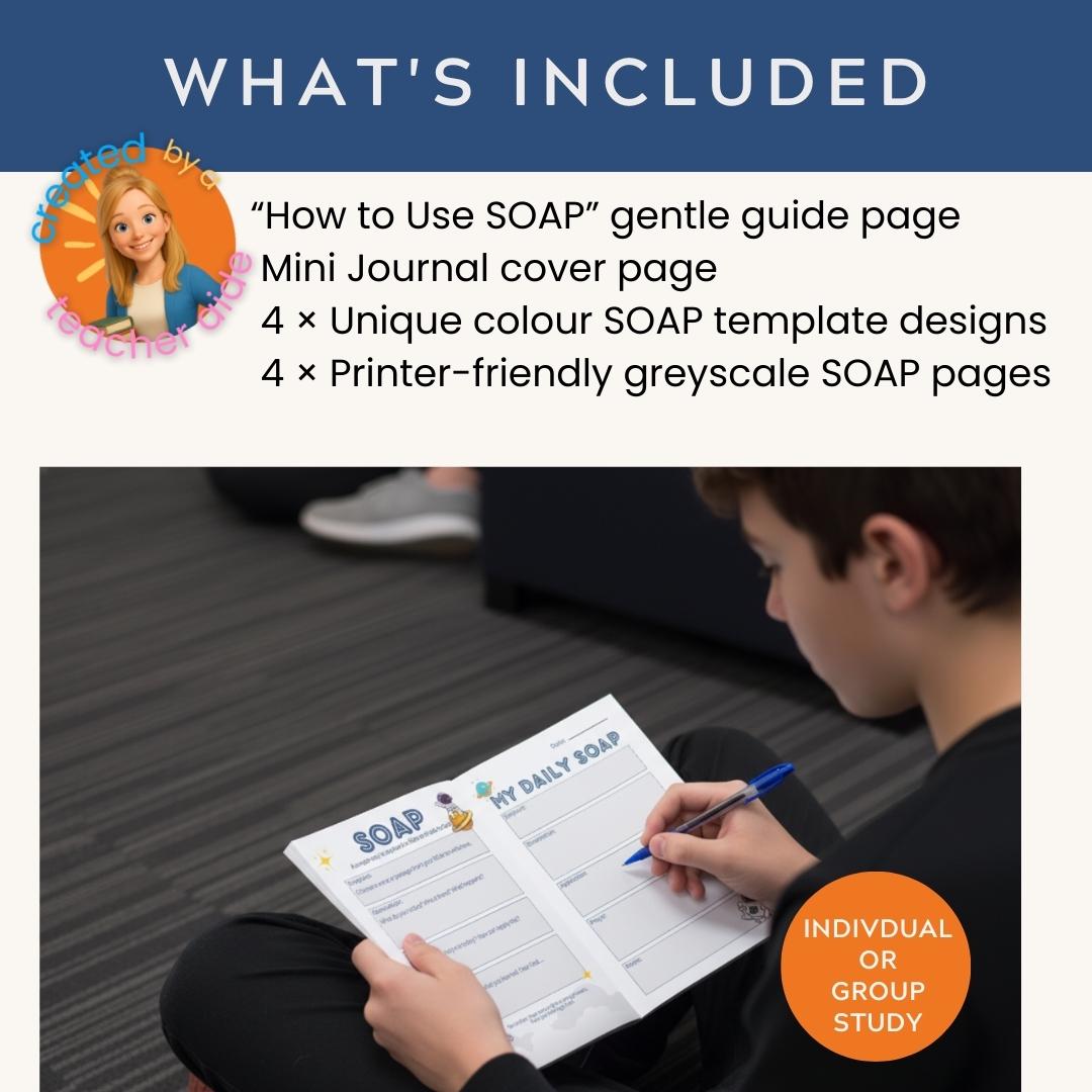 Kids Bible Study Journal Printable – SOAP Worksheet Template (Space Theme) PDF — Kids Bible Study Journal Printable Soap 2 2