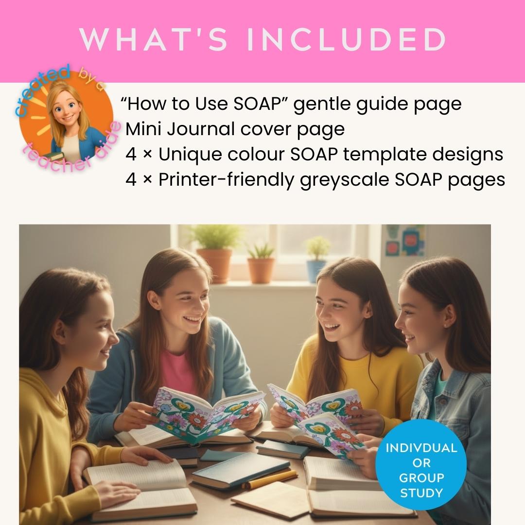 Kids Bible Study Journal Printable – SOAP Worksheet Template (Flower Theme) PDF — Kids Bible Study Journal Printable Soap 3 2