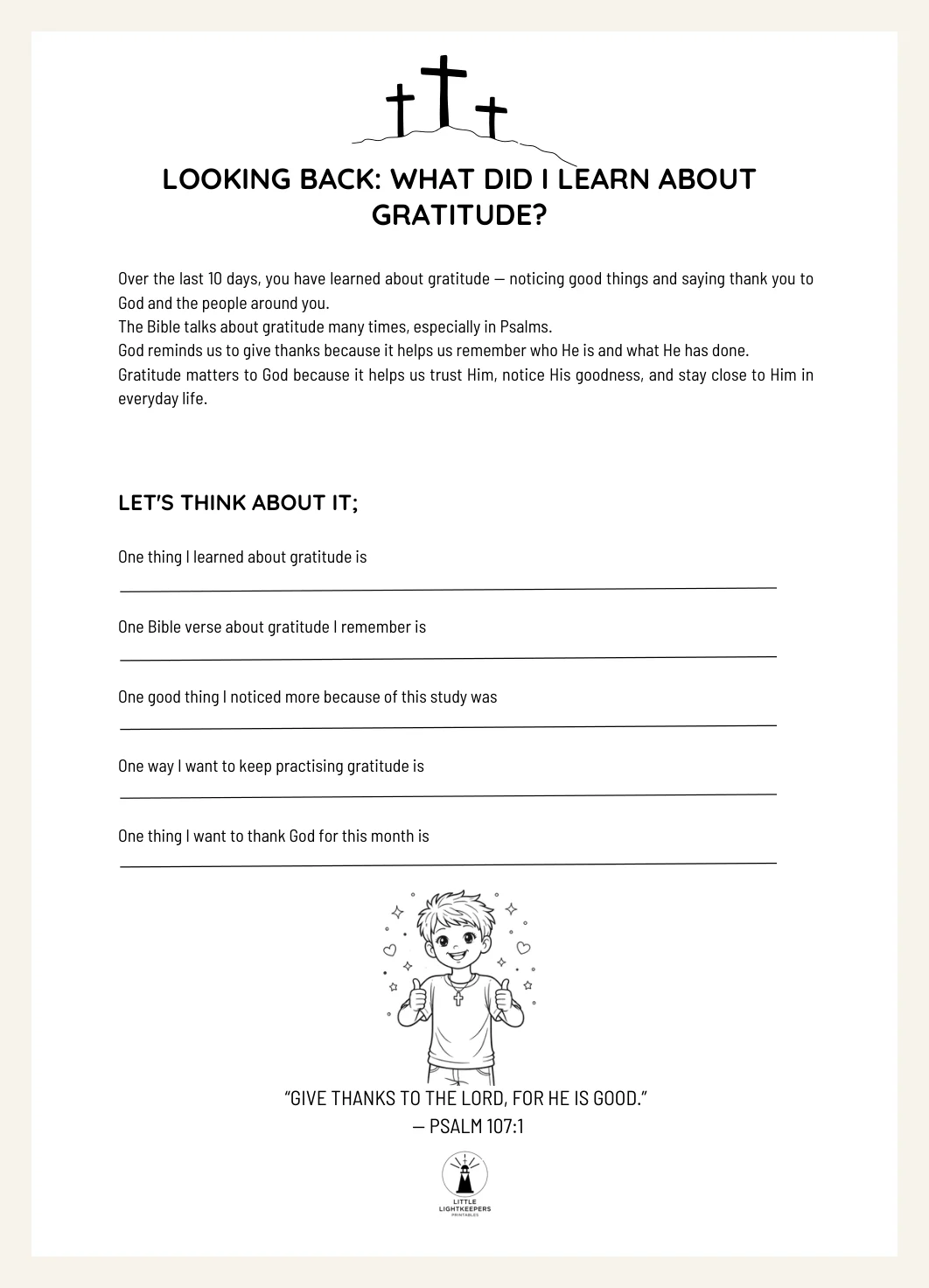 Kids Gratitude Bible Study: 10-Day S.O.A.P. Printable (Digital Download) — Kids Bible Study Worksheet Guided Soap 3 Actual Buyer Preview 3