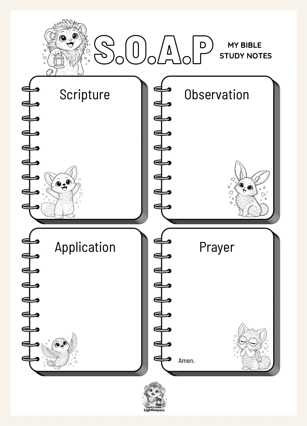 Kids Bible Study Worksheet | Psalm 119:105 SOAP Method (Free Download) — Kids Bible Study Worksheet Guided Soap Actual Buyer Preview 3