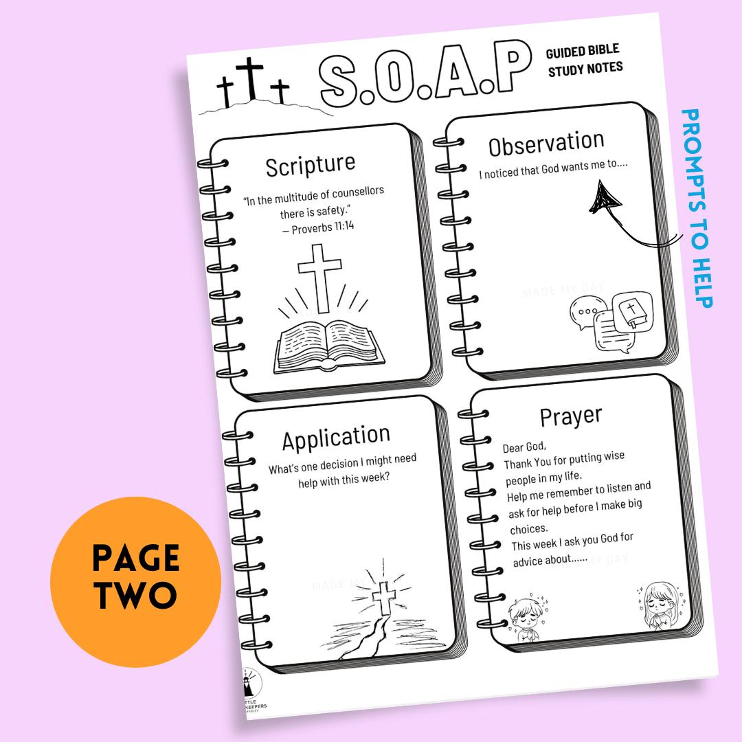Kids Bible Study Worksheet – Proverbs 11:14 SOAP Guide (Printable PDF) — Kids Bible Study Worksheet Proverbs 1114 2