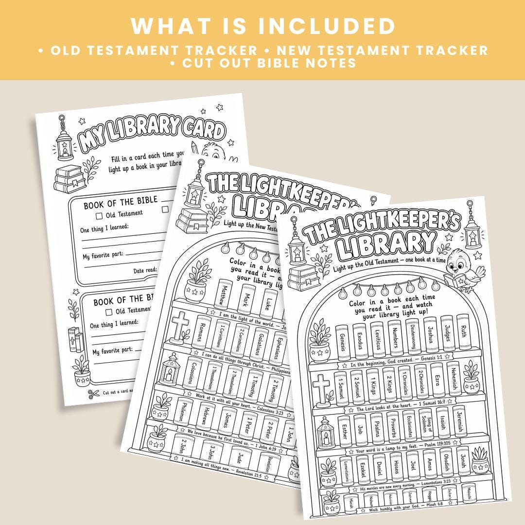Kids Printable Books of the Bible | Bible Book Tracker Bookshelf |  Bible Bookshelf Coloring Activity (Instant Download) — Kids Printable Books Of The Bible Bible 1