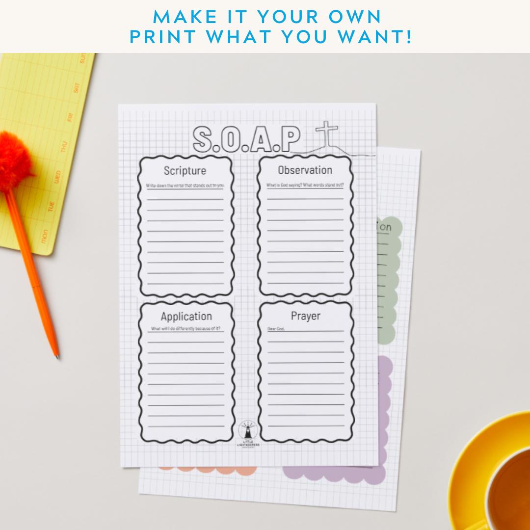 S.O.A.P Bible Study Verse Mapping Template Printable | PDF Download Pack Volume 2 — Soap Bible Study Verse Mapping Template 2 1